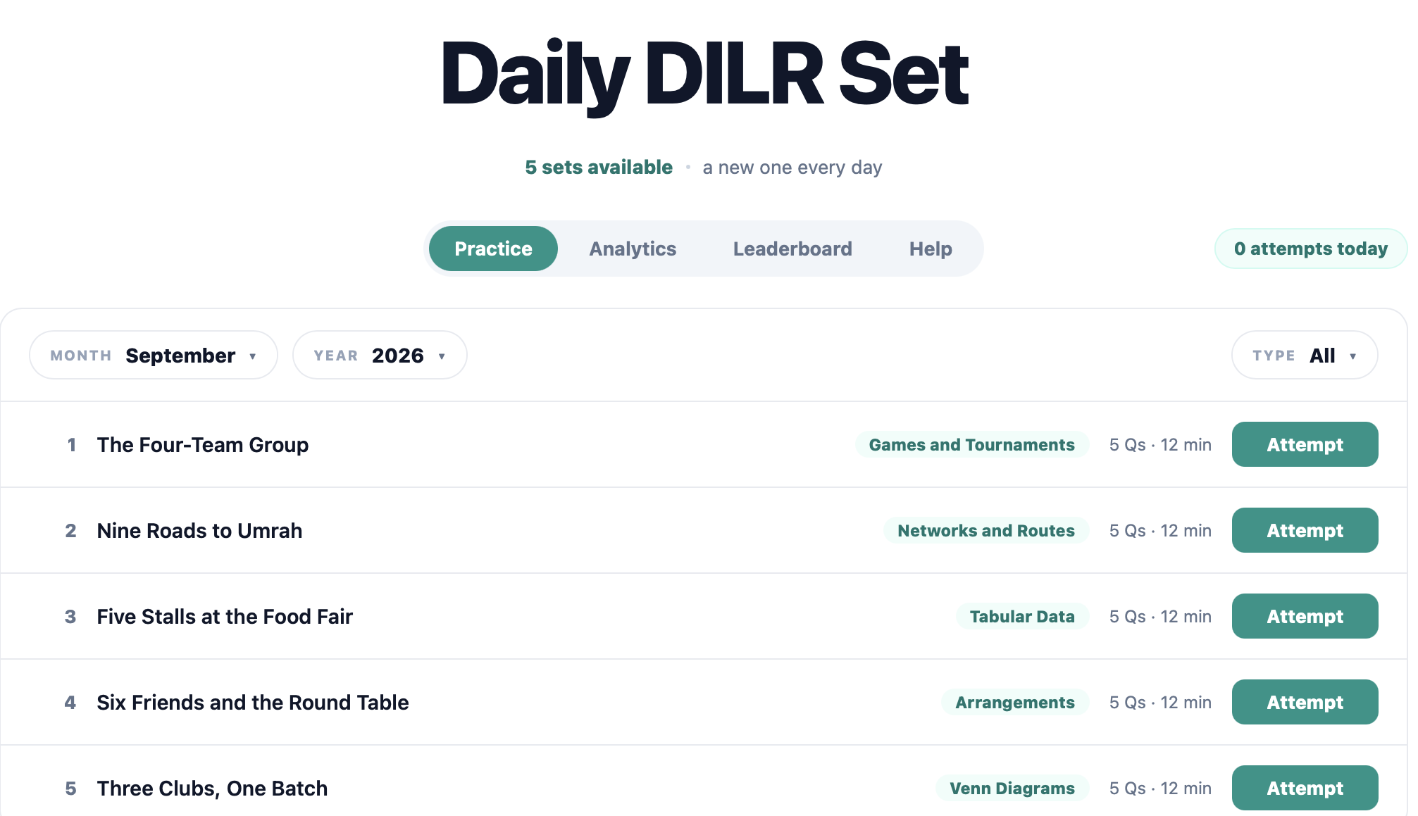 A new LRDI set, every day — screenshot