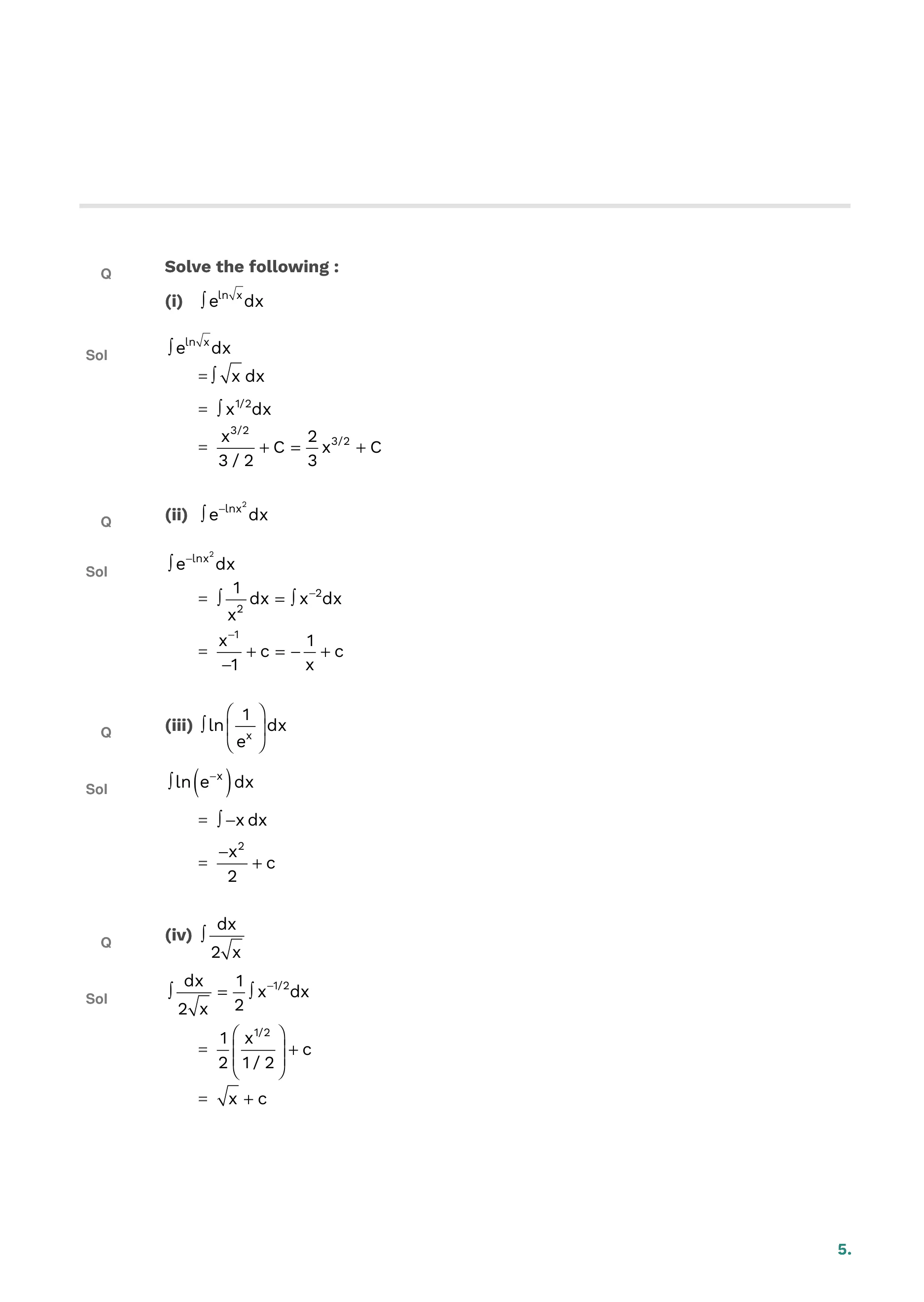 Indefinite Integration — page 5