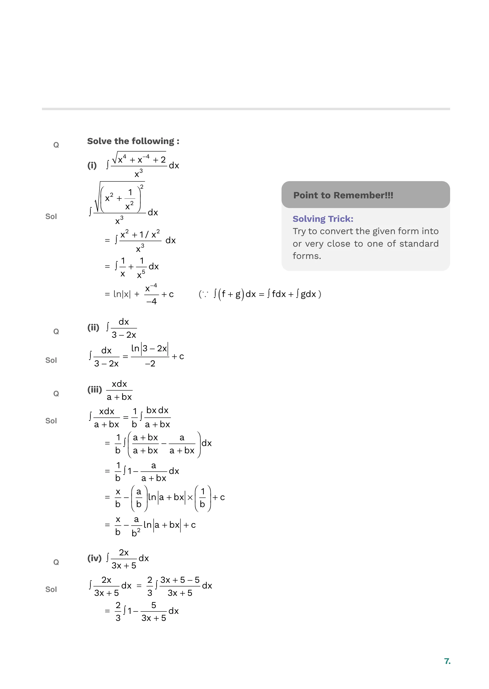 Indefinite Integration — page 7