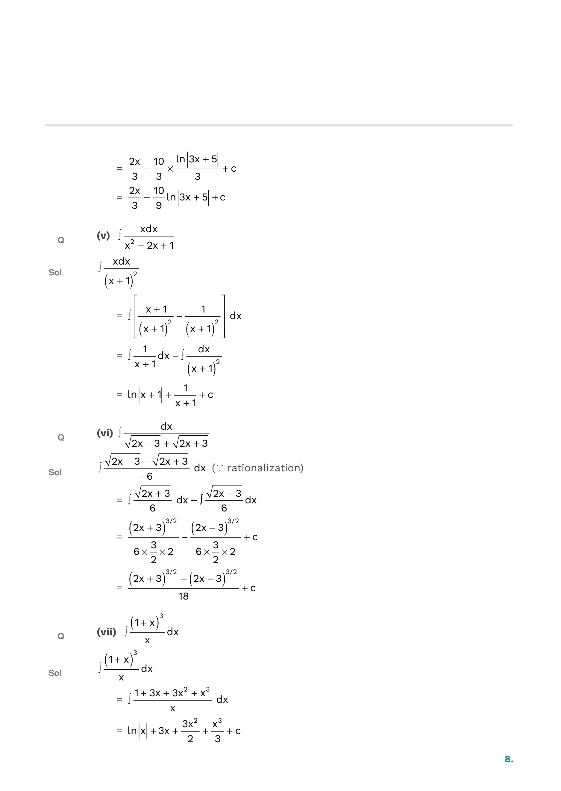 Indefinite Integration — page 8