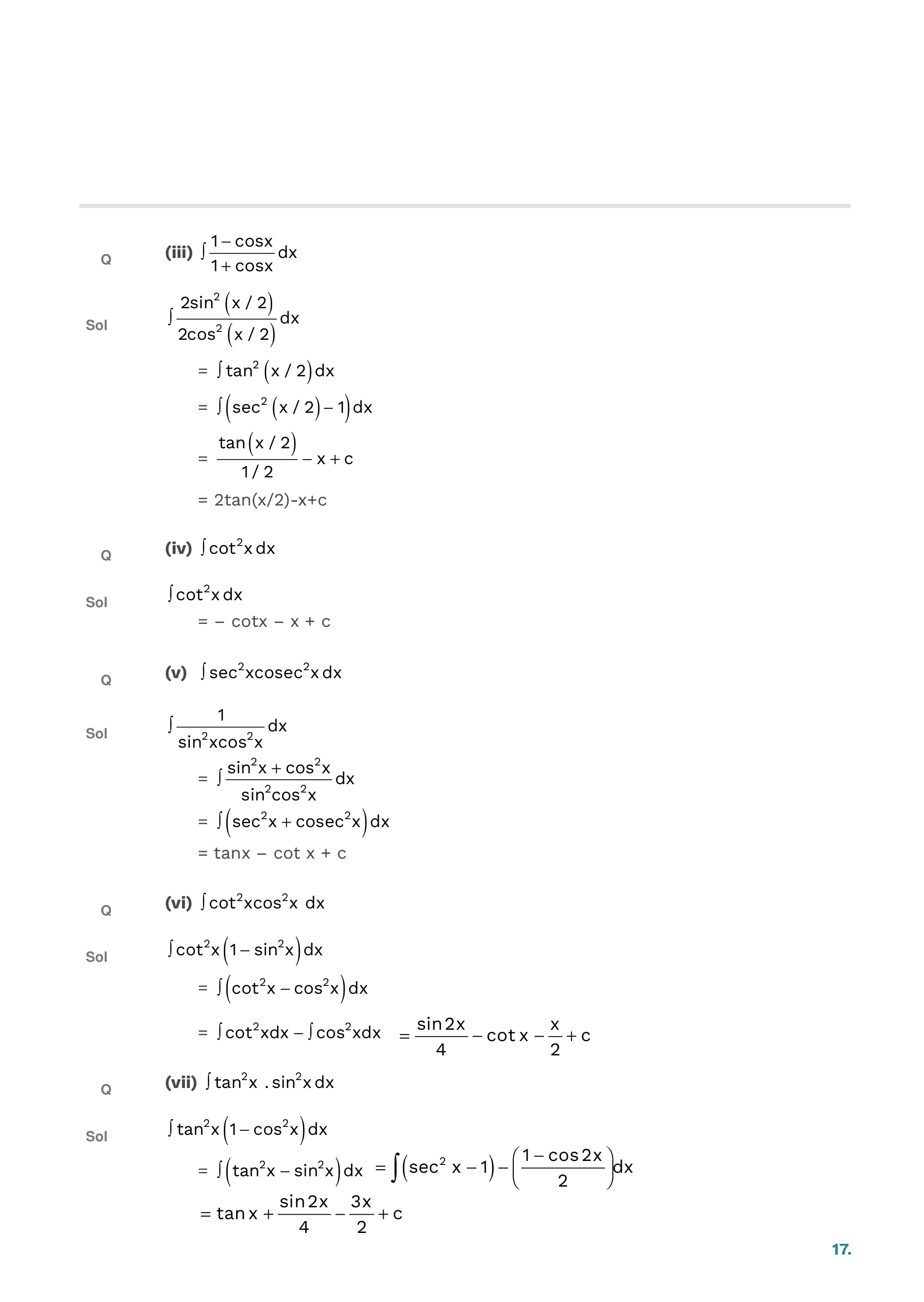 Indefinite Integration — page 17