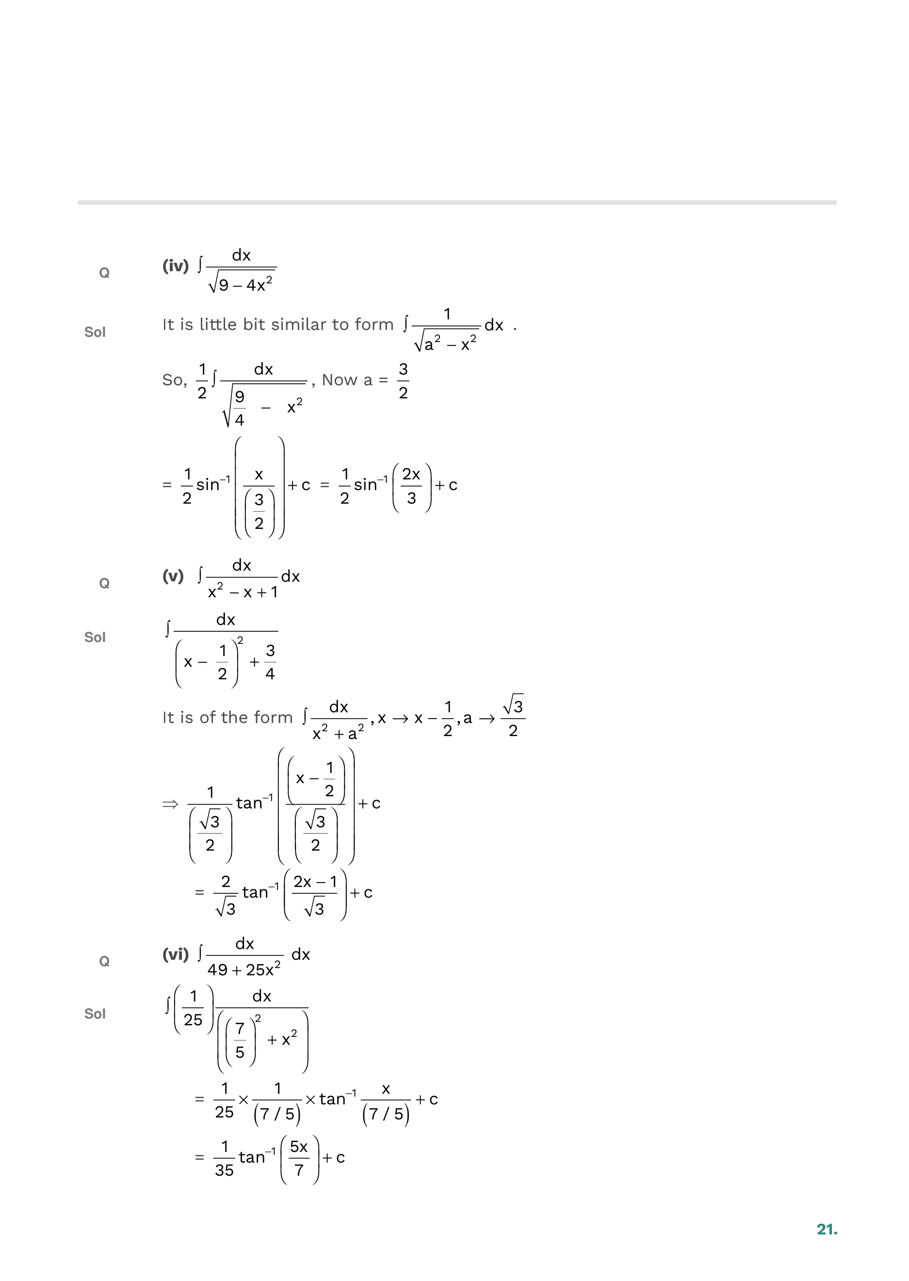Indefinite Integration — page 21