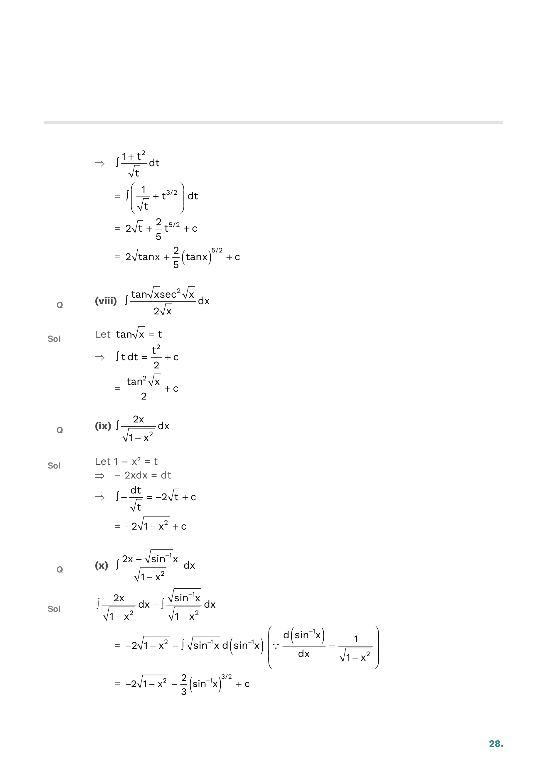 Indefinite Integration — page 28