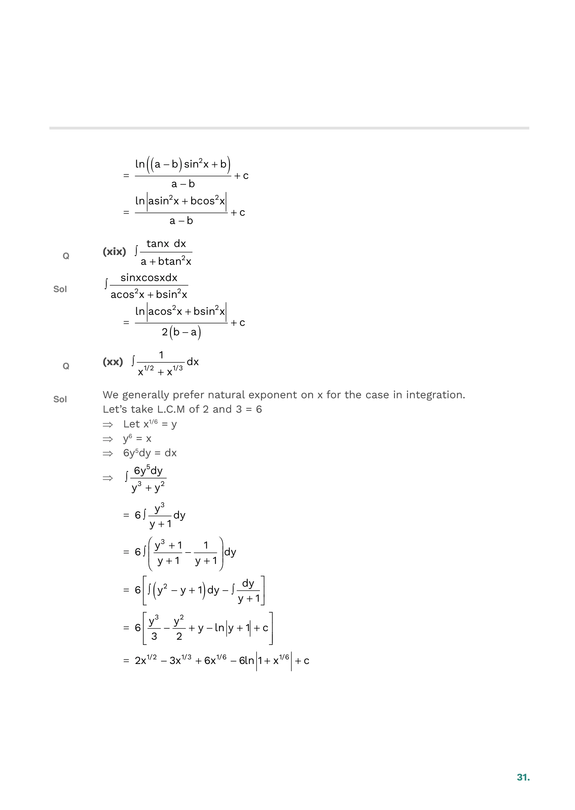 Indefinite Integration — page 31