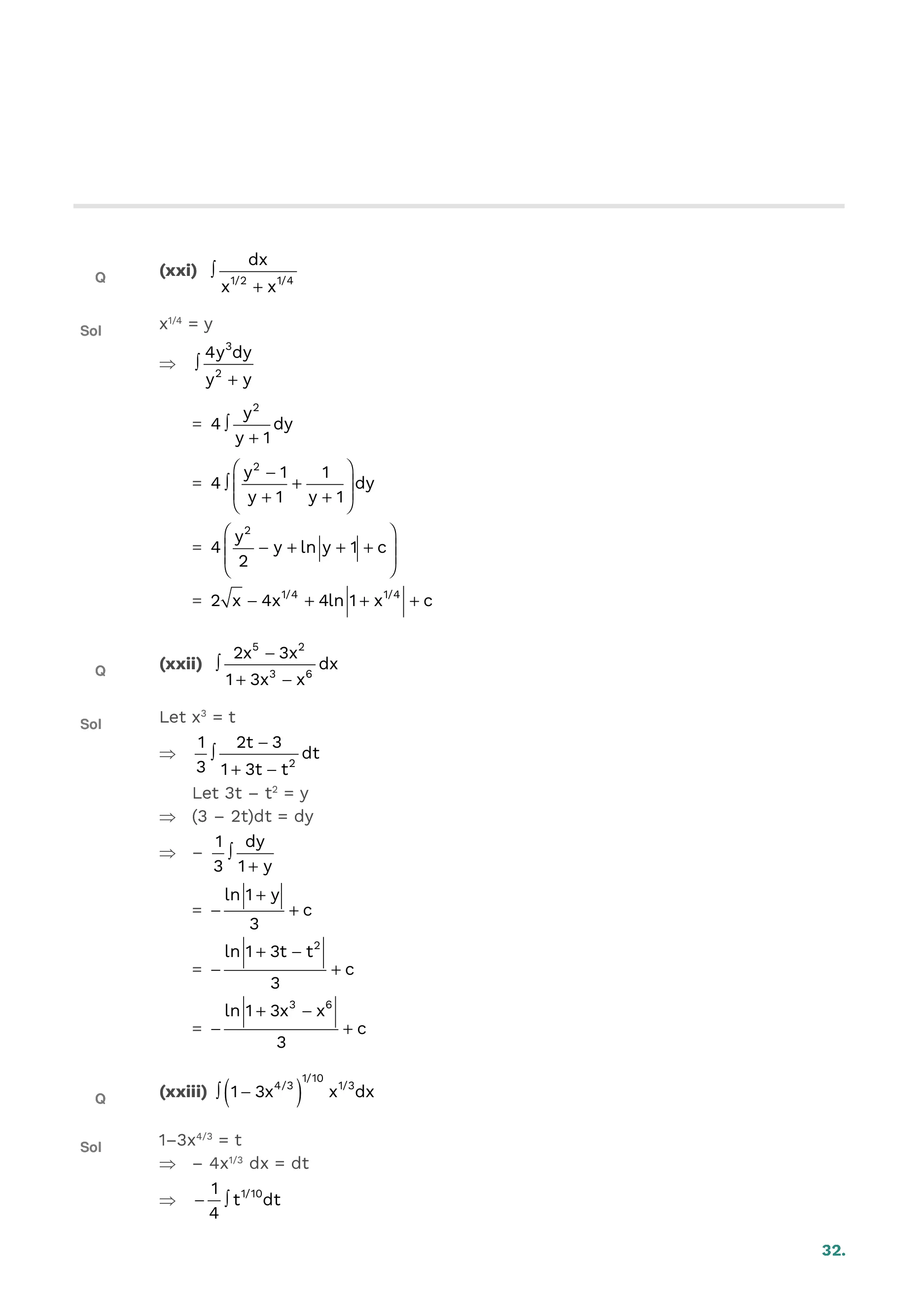 Indefinite Integration — page 32