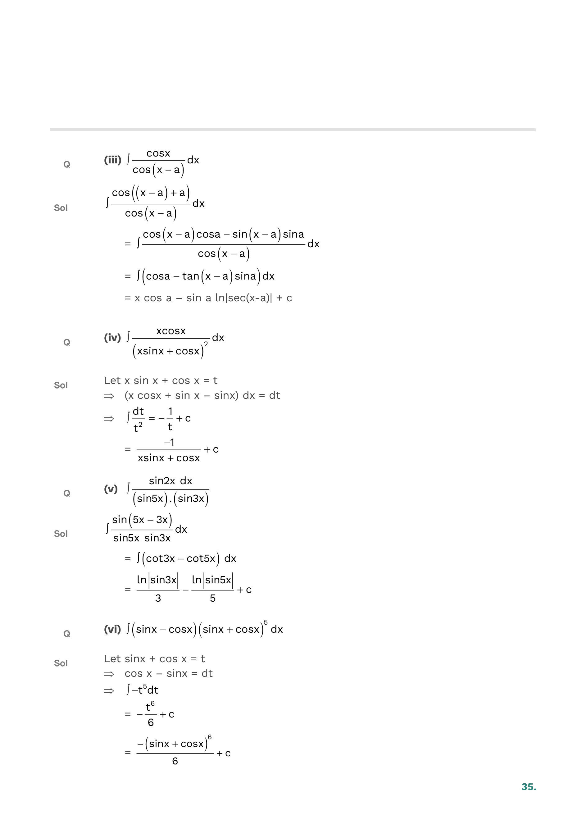 Indefinite Integration — page 35