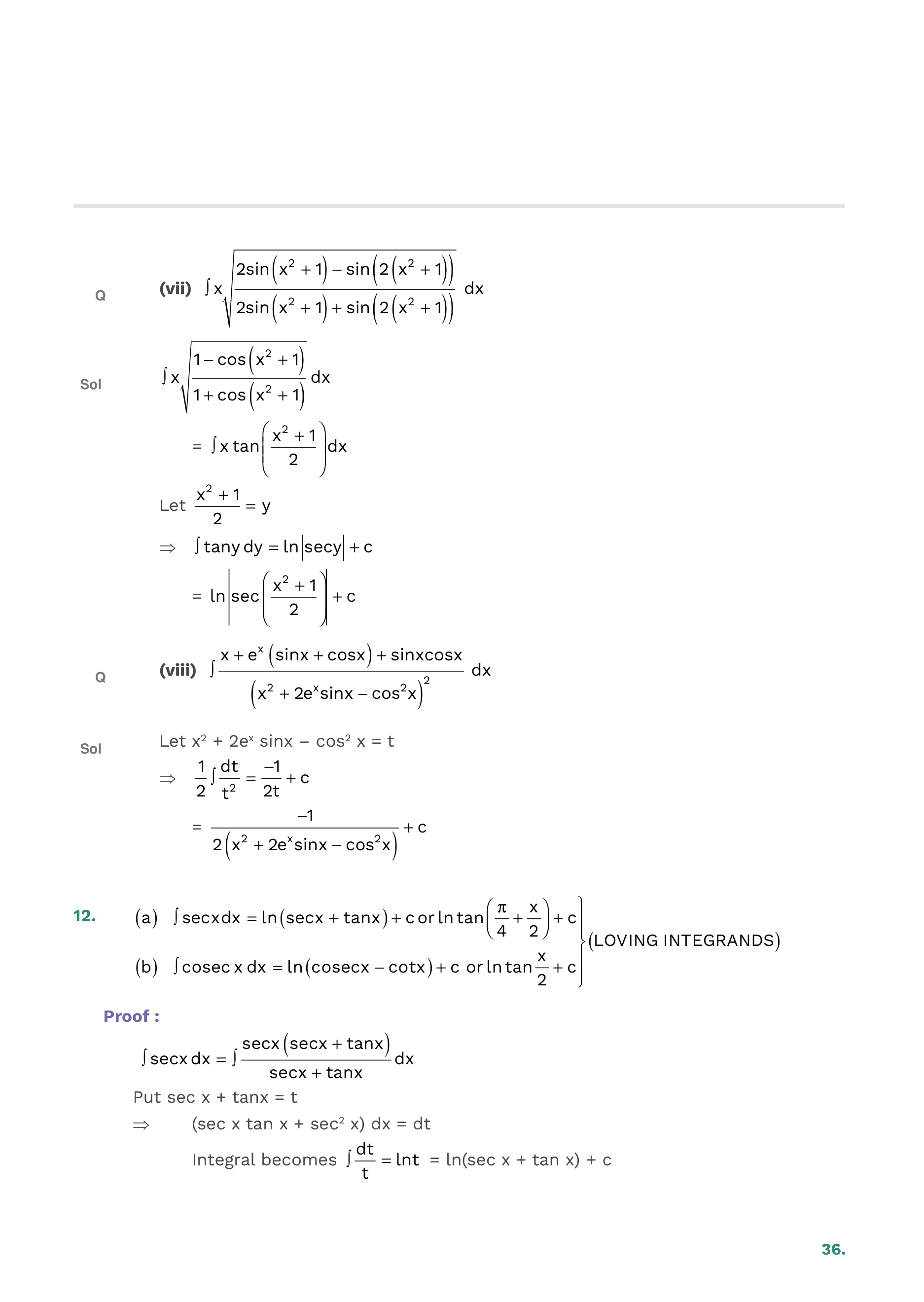 Indefinite Integration — page 36