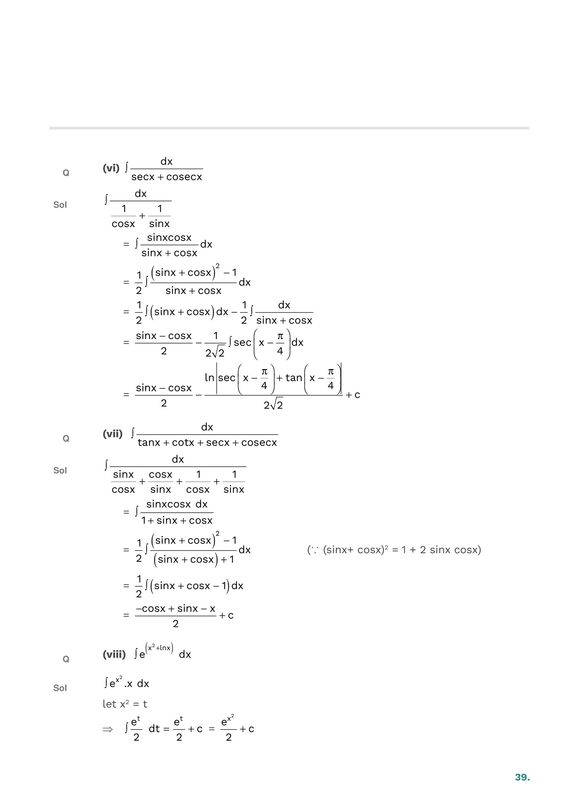 Indefinite Integration — page 39