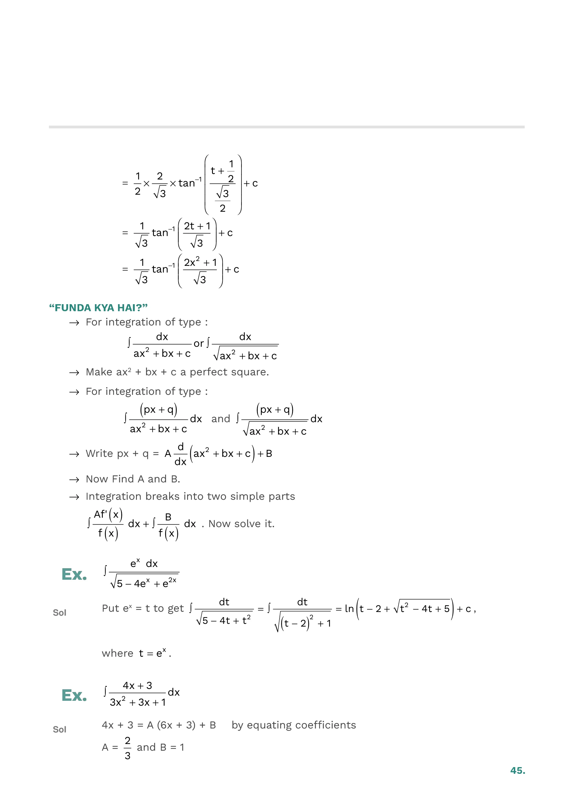 Indefinite Integration — page 45