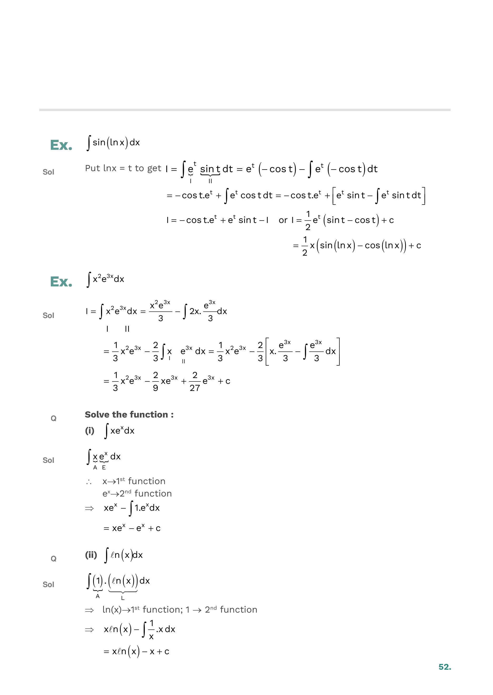 Indefinite Integration — page 52