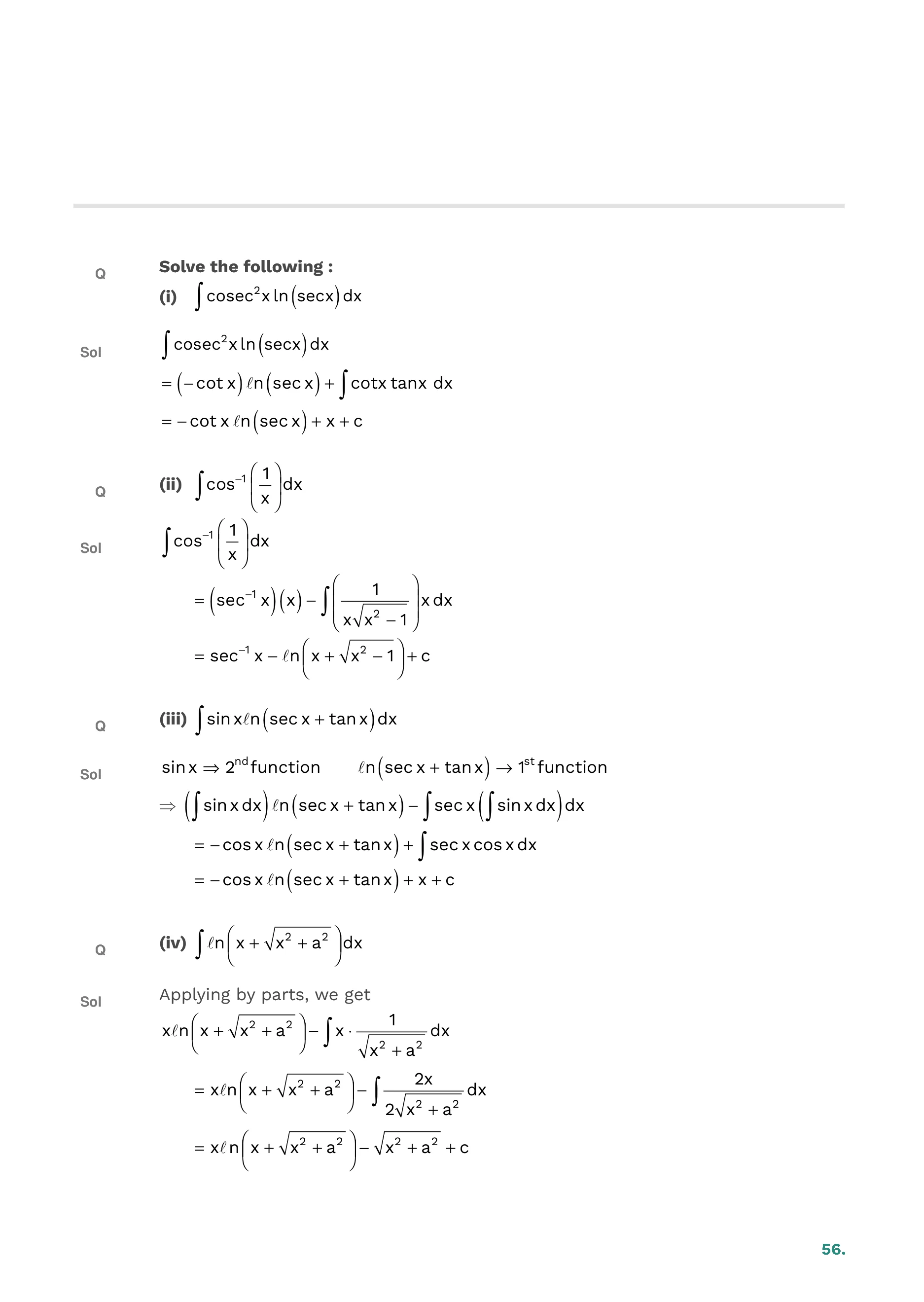 Indefinite Integration — page 56