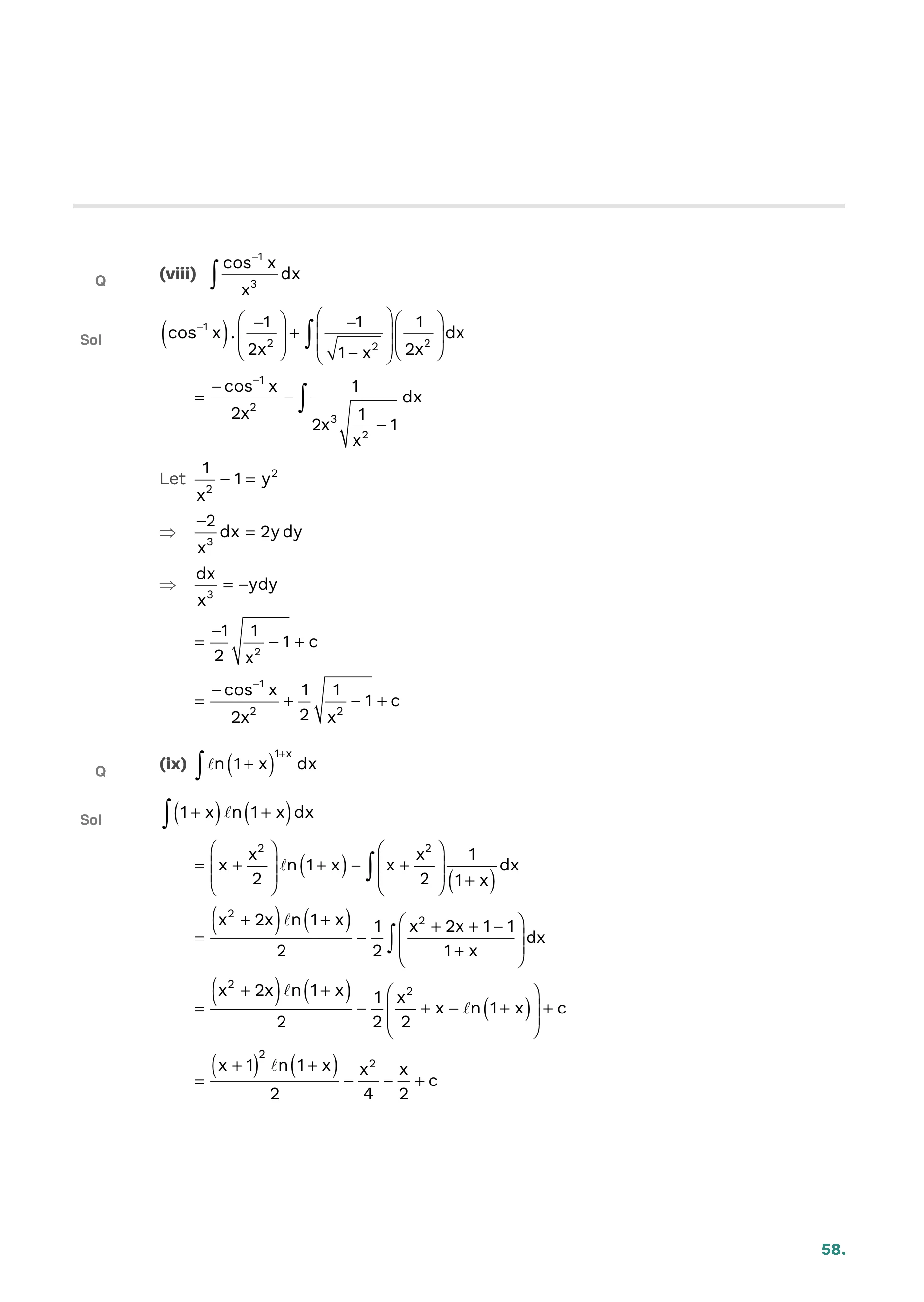 Indefinite Integration — page 58