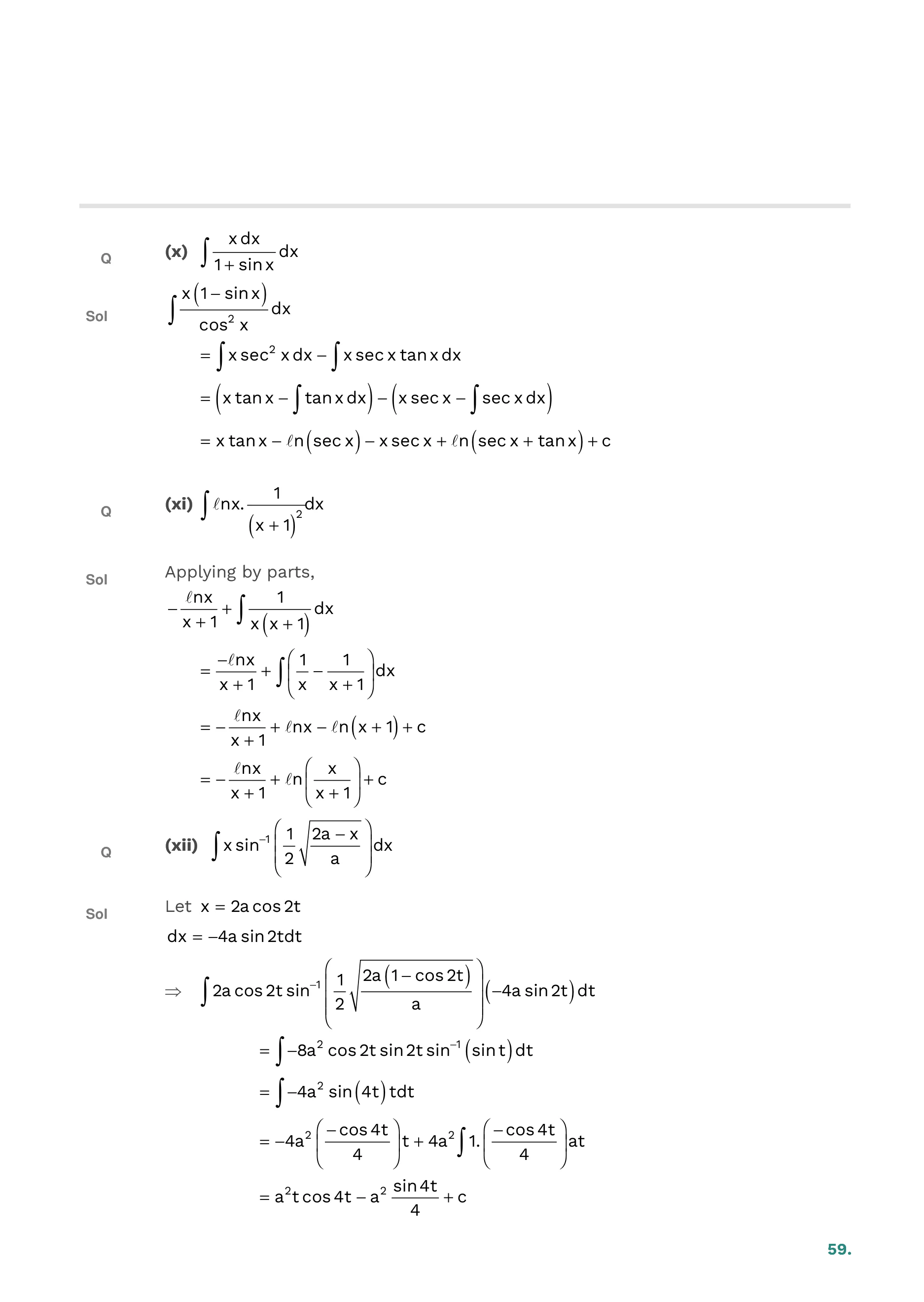 Indefinite Integration — page 59