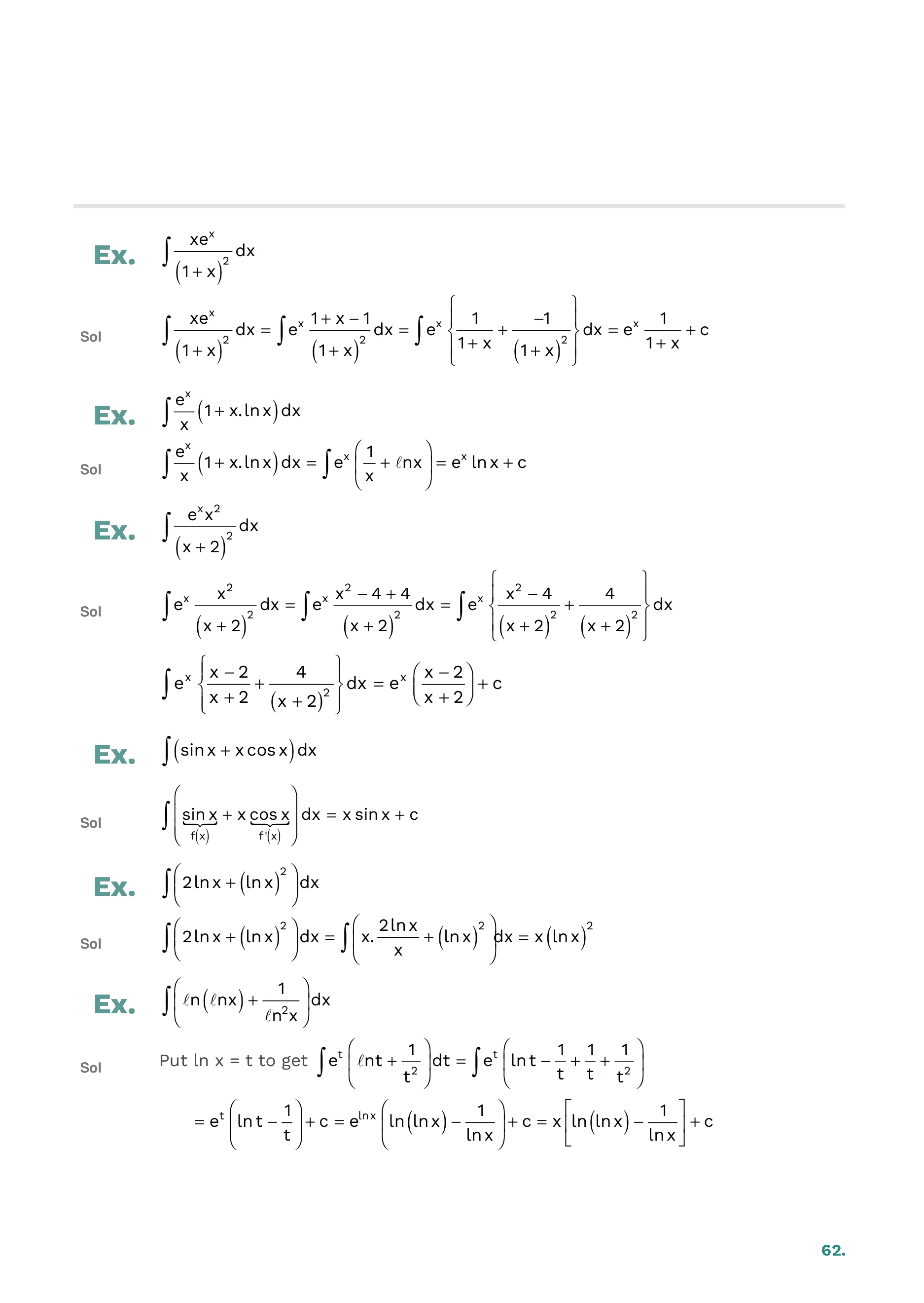 Indefinite Integration — page 62