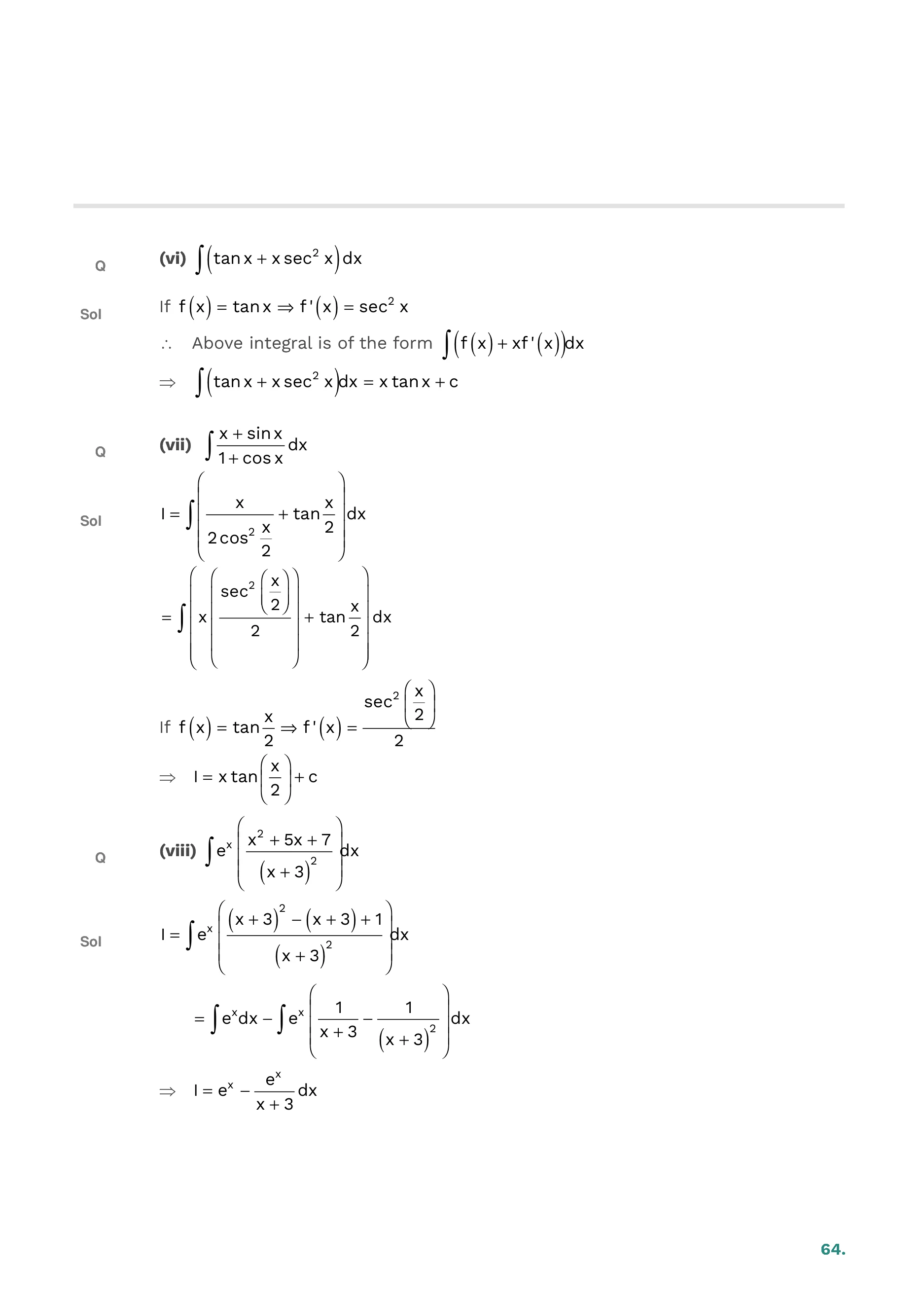 Indefinite Integration — page 64
