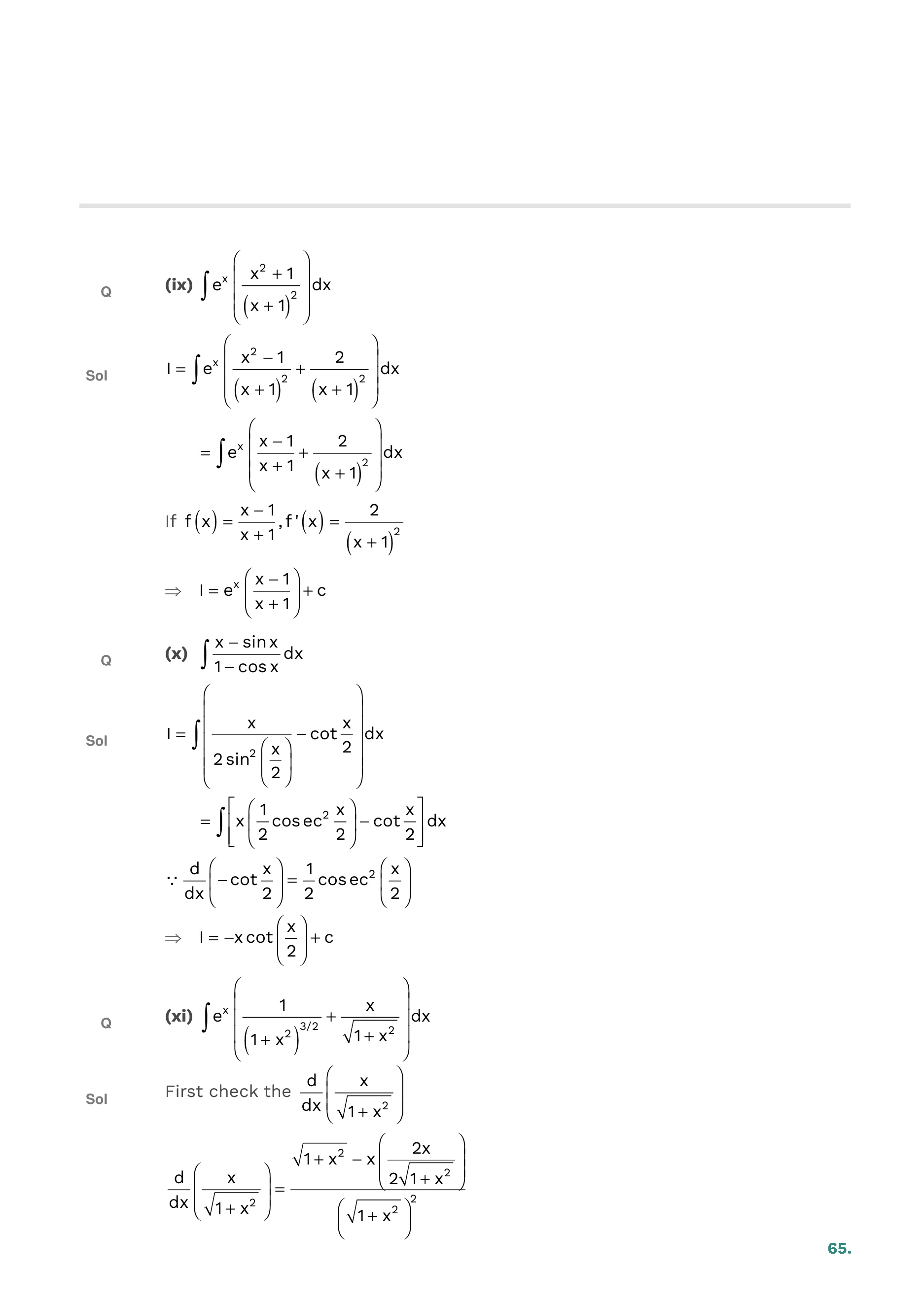 Indefinite Integration — page 65