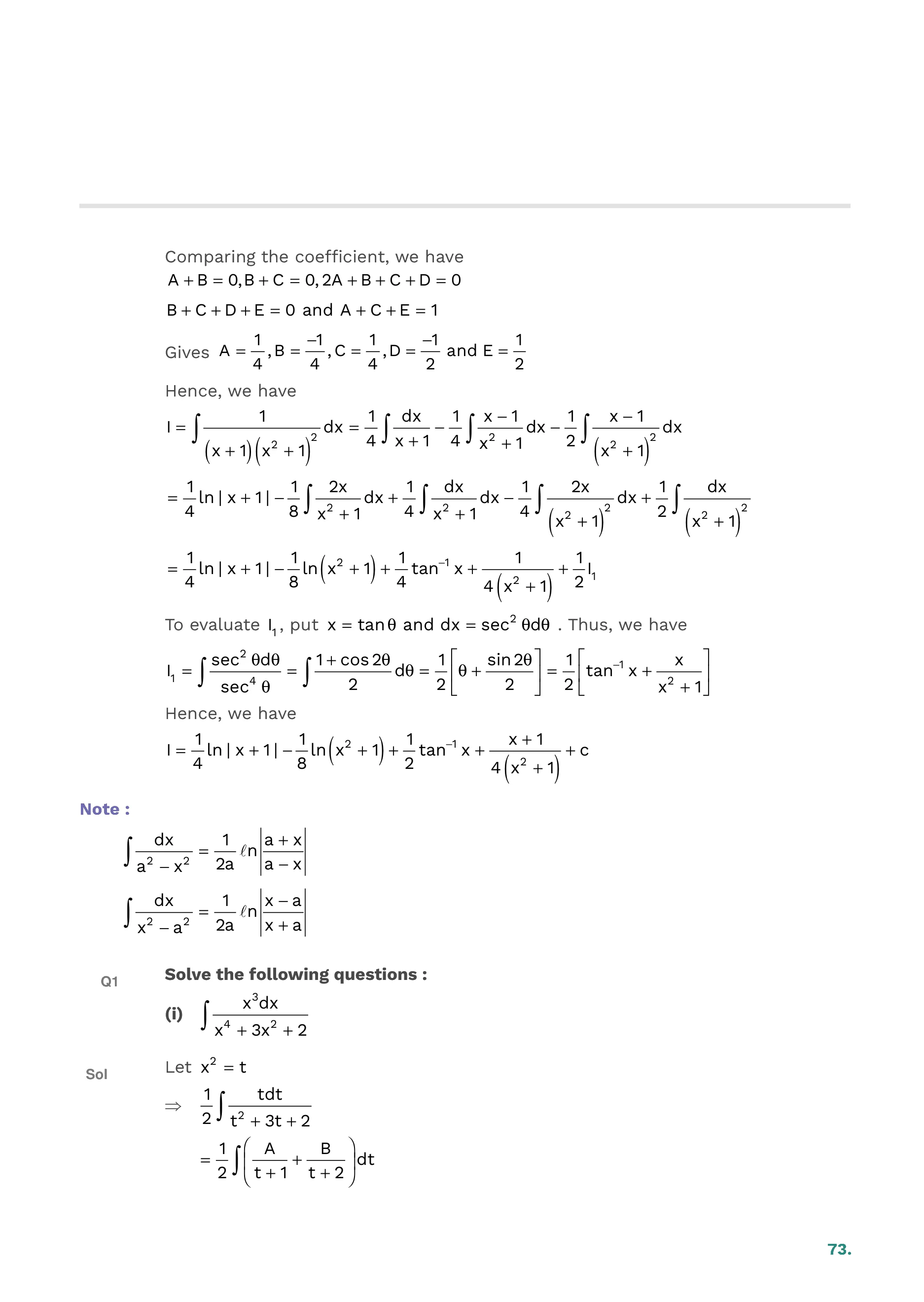 Indefinite Integration — page 73