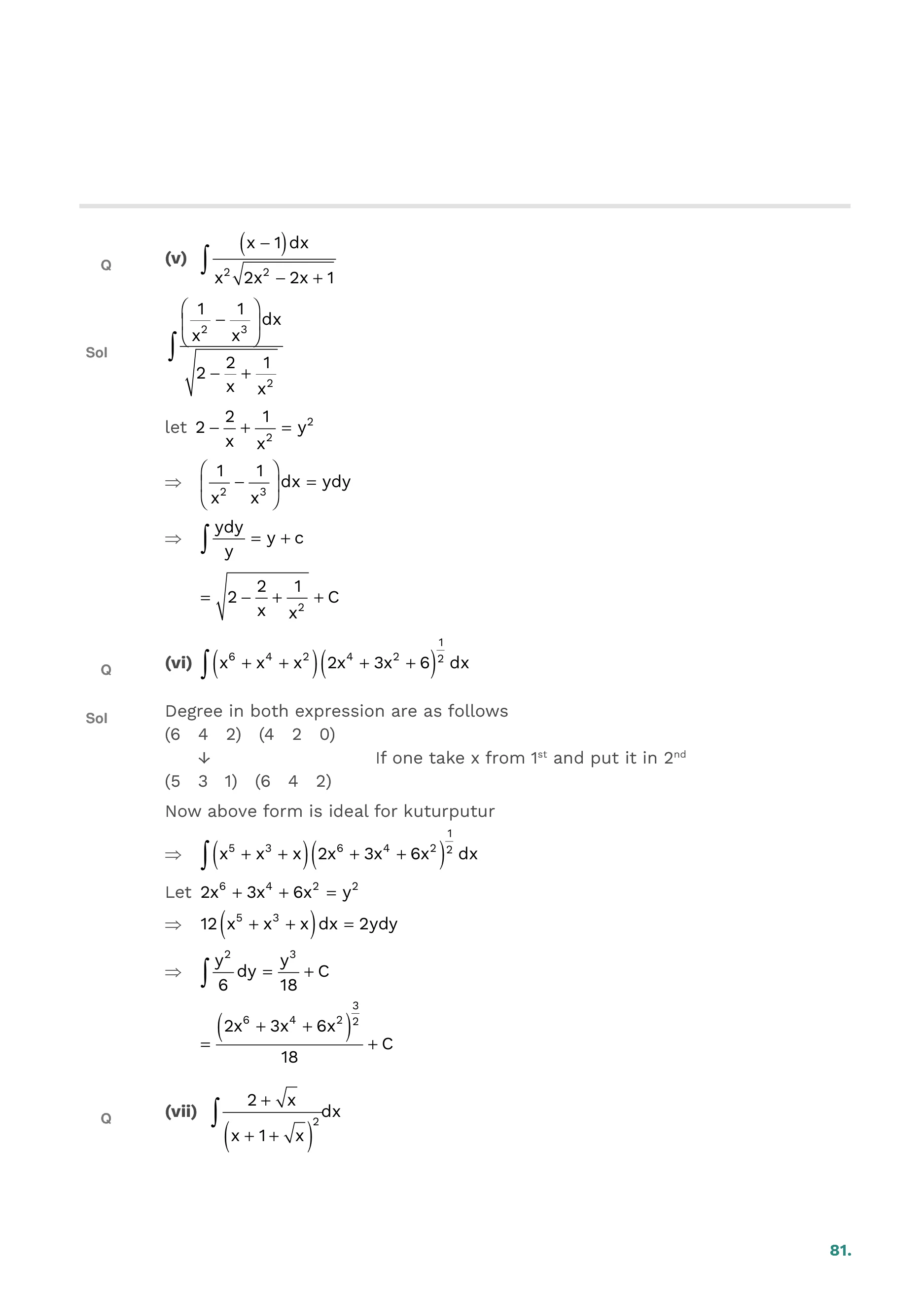 Indefinite Integration — page 81