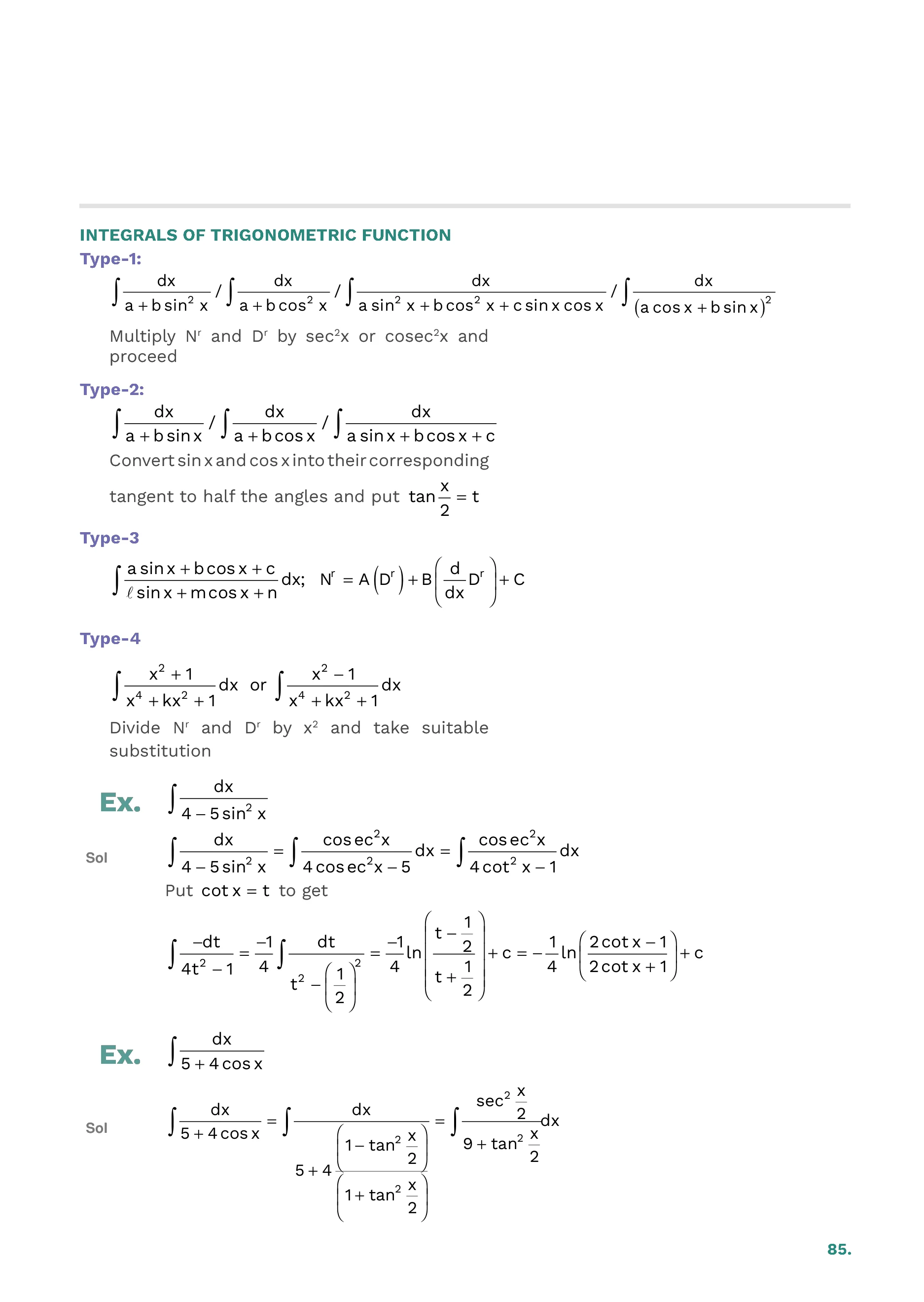 Indefinite Integration — page 85