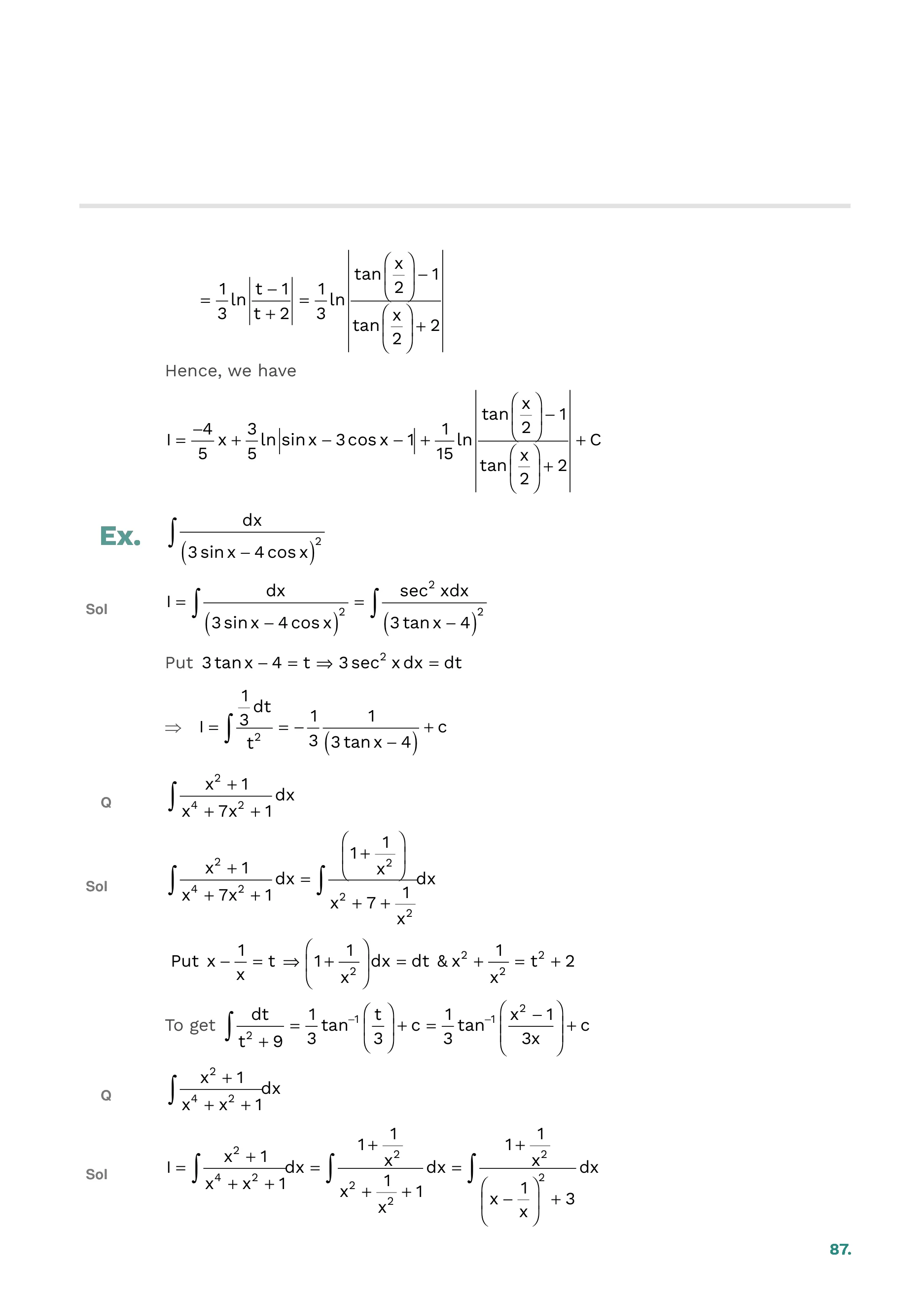 Indefinite Integration — page 87