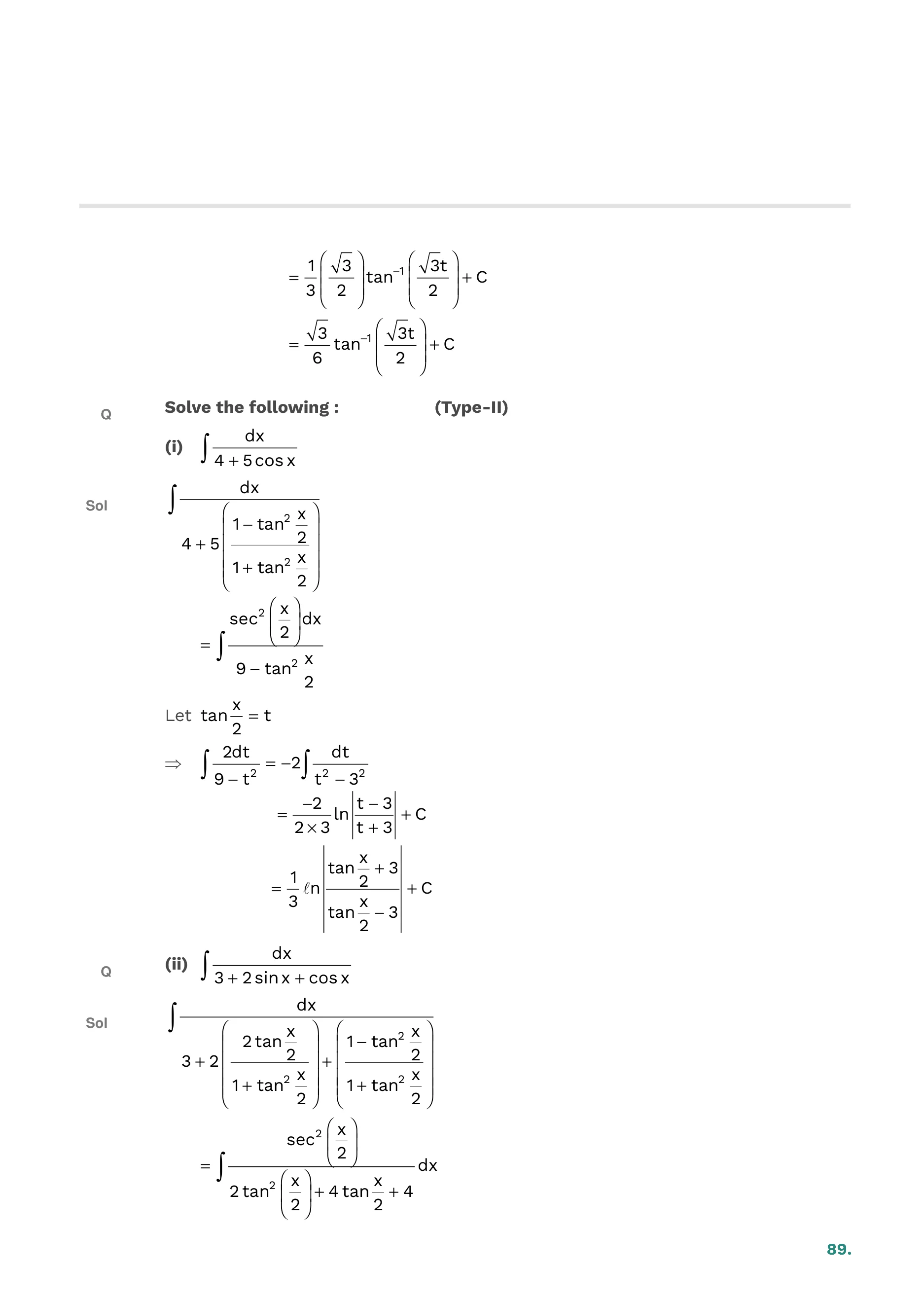 Indefinite Integration — page 89
