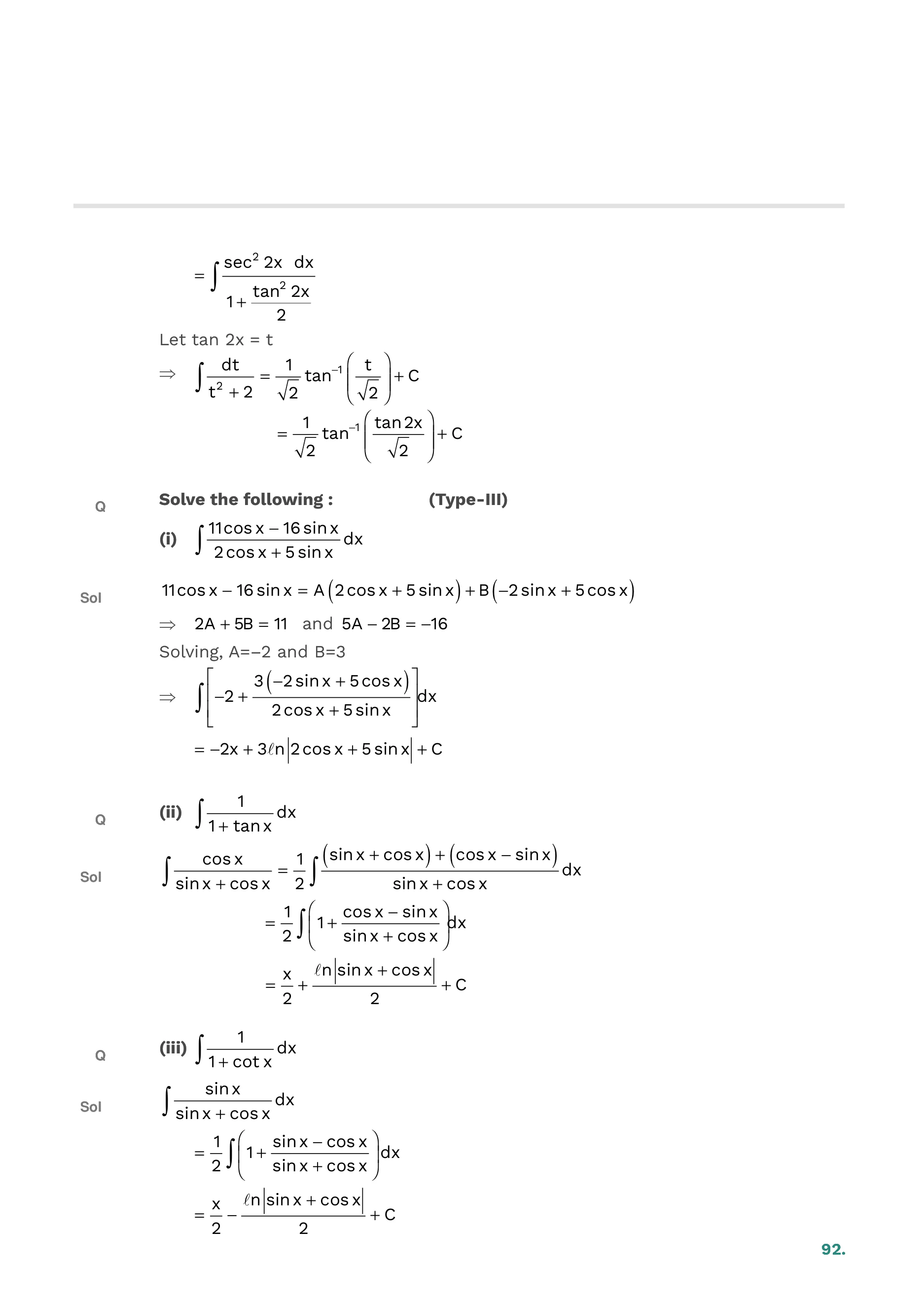 Indefinite Integration — page 92