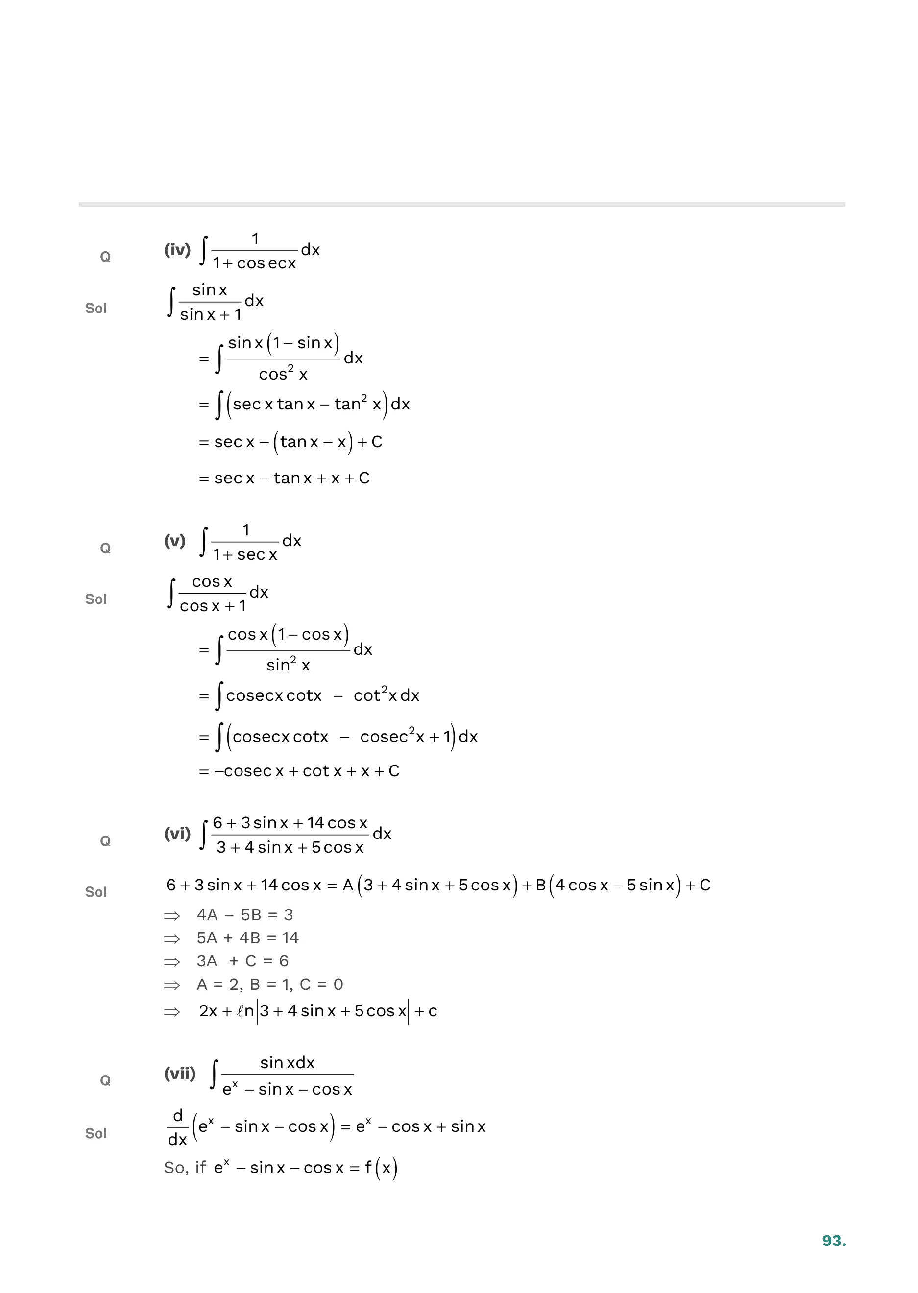 Indefinite Integration — page 93