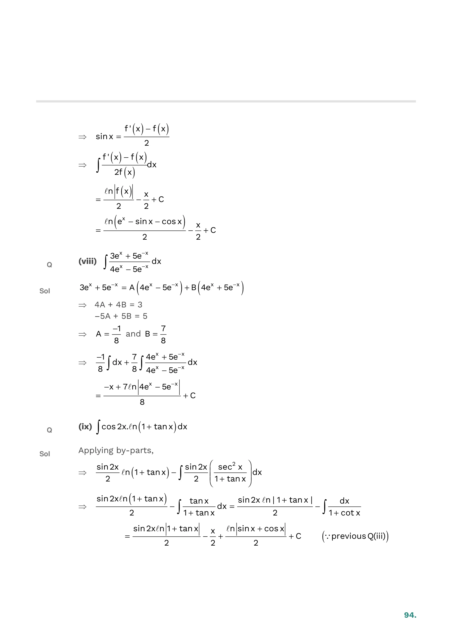 Indefinite Integration — page 94