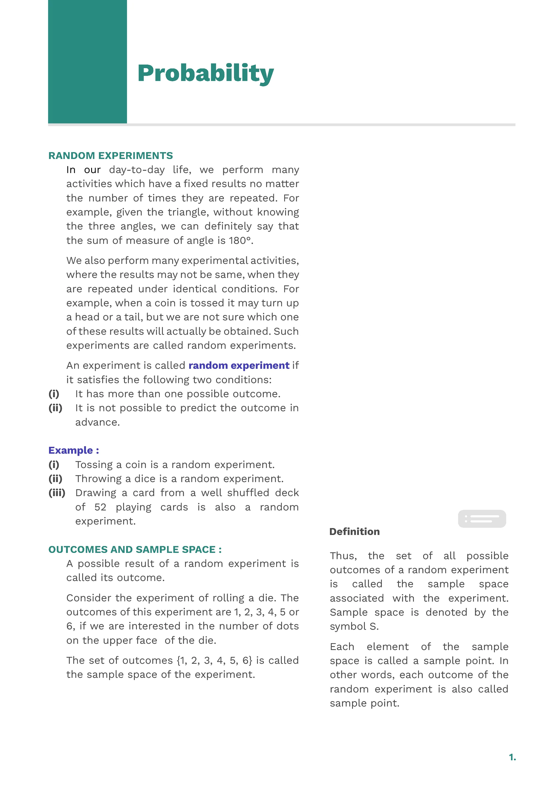 Probability — page 1